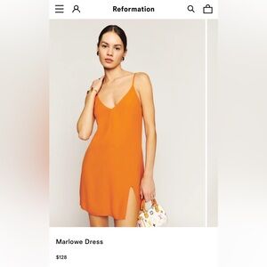 Reformation Orange Marlowe Dress
